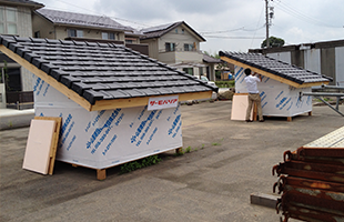 真夏の屋外にて実証実験