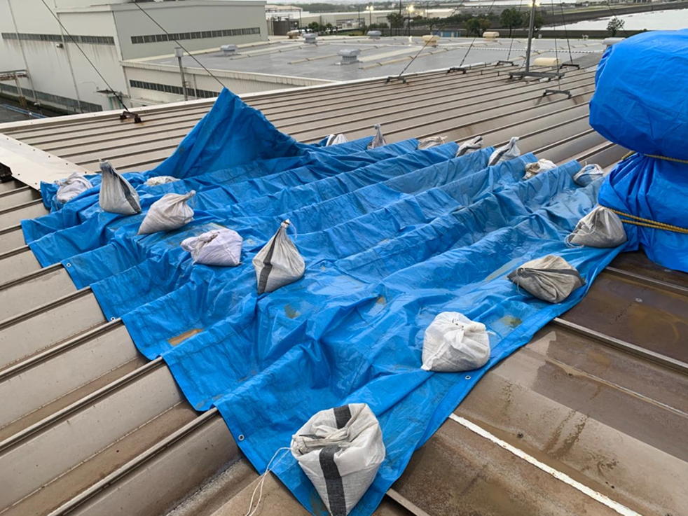 大手住宅設備メーカー工場でスカイ工法