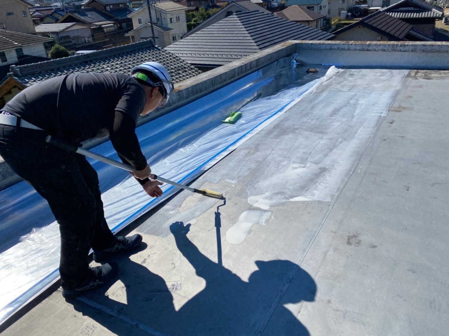 マンションの屋上でトップ工法